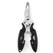 1 pieza Alicates de pesca multifuncionales, mango antideslizante, sacador de anzuelos de acero inoxidable, tijeras para trenzar accesorios de pesca, con herramienta de pesca con moscas, extracción rápida de anzuelos - Equipo de pesca duradero azul/negro, adecuado para pescadores