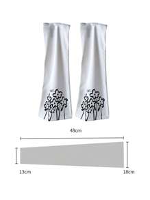 1 paire de manchettes de protection contre le soleil avec imprimé floral et champignon. Style été frais, mignon et cool pour filles. Manches longues imprimées mignonnes et décontractées, convenant à un usage quotidien/sport extérieur avec protection UV. Adapté aux étudiantes, au cyclisme, couvre-bras en soie de glace blanche.