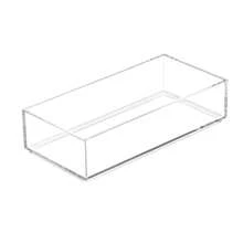 Organizador de cajones de material acrílico, caja de almacenamiento transparente, caja de almacenamiento de escritorio, caja de almacenamiento de cosméticos, caja de almacenamiento de juguetes y manualidades, adecuada para tocador, baño, gabinete de cocina y cajones