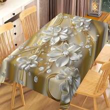 1/20pcs Elegant Polyester Tablecloth,Diamond Tree And Flowers Pattern,Machine Washable,For Kitchen Dining, Buffet Table, Holiday Dinner, Party, Banquet, Restaurant, Wedding, And Home Decoration - Perfect For Any Occasion