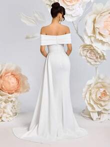 ADYCE 女士优雅交叉V领褶皱高腰长款缎面腰带高开衩露背长裙，适合晚宴、婚礼宾客、返校舞会、约会之夜、正式晚宴、生日派对、节日派对、家庭聚会等场合。