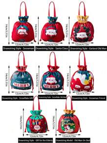 1 pieza/5 piezas/10 piezas Bolsas de regalo de Navidad, Bolsa de regalos de Papá Noel, Bolso de muñeco de nieve navideño, bolsas de Apple para regalo en Nochebuena, Empaque de frutas navideñas, Regalos para dulces, Recuerdos decorativos