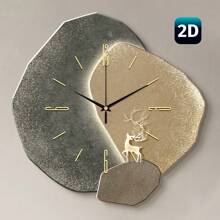 1PC Flat 2D Scandinavian Wall Clock Silent Sweep Movement Frameless Modern Design Ultra-Thin Nordic Style Home Decor For Living Room Bedroom Cafe Office - Noise-Free Slim Battery Operated Minimalist Contemporary Art Timepiece