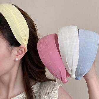 彩色宽发带，修饰脸型，2025新款设计，适合洗脸，高额头适用，夏季发饰，头饰，发箍发饰