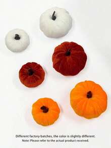 6 pezzi - Zucche decorative in finta vellutat, zucche artificiali in tessuto di velluto, decorazioni autunnali per la casa, zucche in velluto assortite, zucche finte, decorazioni autunnali da tavolo riutilizzabili, centrotavola per il Ringraziamento e l'autunno, zucche in velluto artigianali per la casa di campagna in autunno, Ringraziamento, decorazioni per Ognissanti - Multicolore - Visualizzare 7