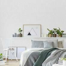 1 卷白色仿丝家居装饰自粘式撕开粘贴墙纸，卧室装饰，客厅装饰，厨房橱柜墙贴，加厚可移除接触纸，用于台面家具翻新墙纸卷