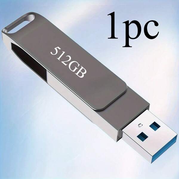 1/2pcs 128GB 256GB 512GB  Flash Drive, High-Speed Metal Thumb Drive, 360° Key-Hole Design, Durable & Portable External Storage With Fast Data Transfer For PC, Laptop, Desktop