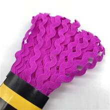 1 pieza 15 yardas Cinta en zig zag de 6mm de poliéster Cinta DIY para manualidades, material para decorar bodas, fiestas, Navidad, lazos - Elige colores - Ver 10