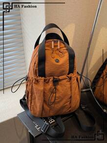 1pc Mini Light-Weight Multi-Pocket Backpack Shoulder Bag, Multifunctional And Fashion, Suitable For Women, Casual Hand Carry Bag For Back To School