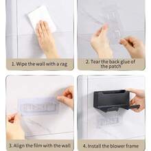 Hair Dryer Holder Wall Mounted Blow Dryer Organizer For Bathroom Multi-Functional Hair Dryer Rack Black Hair Dryer Storage Rack Non Perforated Bathroom Wall Mounted Bracket Bathroom Air Duct Storage And Placement Rack Hanging Rack Wall Mounted Bracket Storage Rack Hair Dryer Holder Wall Bathroom Shelf Without Drilling Plastic Hair Dryer Stand With Storage Box Toilet Blower Holder Shelf Bathroom Accessories Home Bathroom Decor - Black - View 10