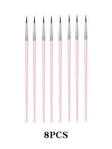 8支装精细眼线刷和眉刷套装，包括眼线刷、细小化妆刷、泪痕刷、点钻刷、超细小眼线刷、膏状底妆刷等，适用于女士眼线、眉毛、眼影、螺旋刷等。 - 彩色 - 查看 20