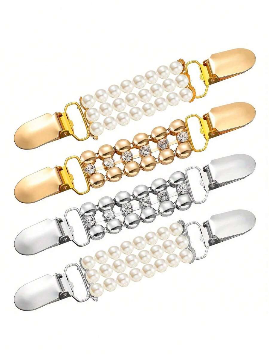 1 Stück Pulloverclip, vintage Strickjacken Kragen Clip, formeller Hemd Brosche Clip, Taille Rücken Clip, Strass Perlen Clip, Geschenk für Frauen (Perlen & Strass Styles)