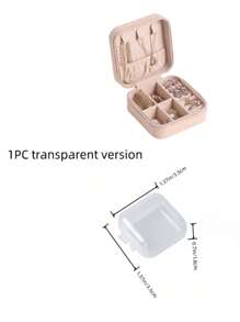 1pc PU Leather Jewelry Box, Double-Layer Travel Organizer With Zipper Closure, Multifunctional Portable Storage Case For Earrings/Rings/Necklaces/Bracelets, Essential Home & Travel Accessories, Perfect Mother's Day/Christmas/Women's Gift For Women Storage Organizer Travel Essentials Gift Back To School