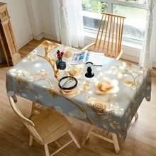 1/20pcs Elegant Polyester Tablecloth,Diamond Tree And Flowers Pattern,Machine Washable,For Kitchen Dining, Buffet Table, Holiday Dinner, Party, Banquet, Restaurant, Wedding, And Home Decoration - Perfect For Any Occasion