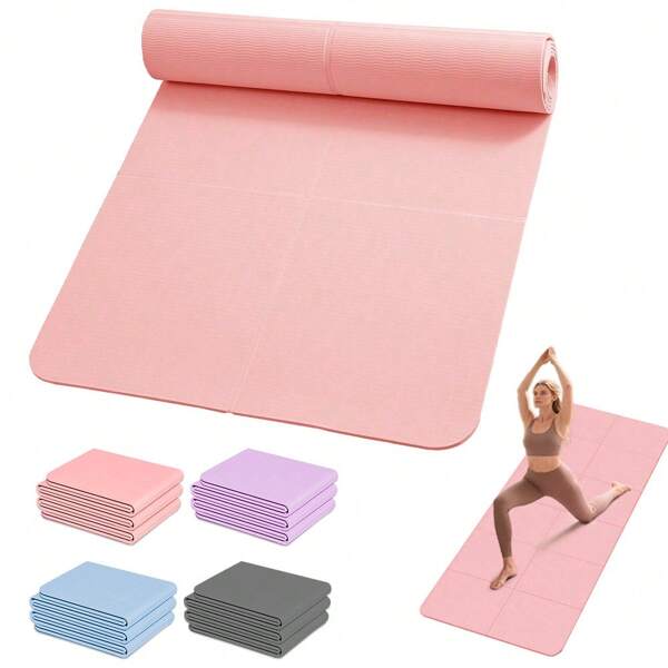 1 pieza Esterilla de yoga plegable, resistente al agua, grosor de 0.4cm, cómoda y antideslizante de 183 * 61cm, cojín suave para fitness, esterilla de yoga de doble cara antideslizante para ejercicio, adecuado para regalo, regalo del Día de la Madre, regalo de cumpleaños, regalo de Navidad, gimnasia, ejercicio, pilates, entrenamiento en casa, calcetines deportivos, calcetines de fitness, calcetines de yoga, calcetines de pilates