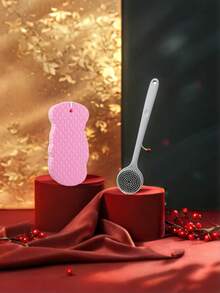 Silicone Long Handle Massage Bath Brush - Body Scrubber - Back Scrubber - Shower Tool (Blue/Grey/Pink/Black) - Silicone Long Handle Bath Brush - View 11