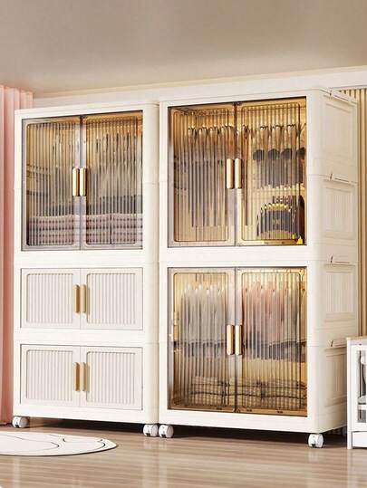 1/2/3/4/5 niveles Armario plegable, Gabinete de almacenamiento para dormitorio de adulto independiente, Armario de fácil montaje para ropa, Armario para bebé