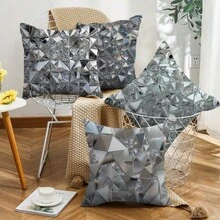 The Best-Selling 3D Printed Series Pillowcase 4-Piece Set, Polyester Short Plush Sofa Cover (Without Pillow Core)