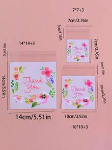 100 个烘焙包装小饼干袋，5 种颜色自粘半透明花袋，适用于糖果包装和珠宝包装学校用品食品袋食品盒适用于糖果巧克力饼干等。 - 彩色 - 查看 6