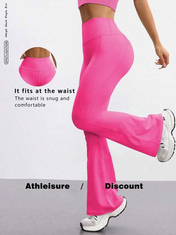 Fashion Casual Simple Butt-Lifting Peach Butt Fashion Elegant Streetwear Retro Slimming Low-Key Luxury Leg-Lengthening Classic Simple High-End Slimming High-Waist Versatile Flared Pants New Euro-American Style Waist-Cinching Fitness Wide-Leg Yoga Pants