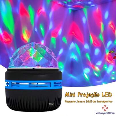 Mini Projetor Galáxia Rgb Luminária Projetor Cristal Mágico Luz De Projeção Rotativa Luz Noturna LED Para Quarto Infantil