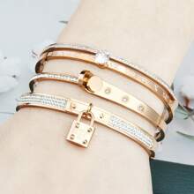 3pcs/1set Women Elegant Multilayer Pearl Studded Bracelet Set, Unique Design With Cubic Zirconia Pendant, Suitable For Party, Anniversary, Gift