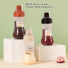 1pc Kitchen Squeeze Sauce Bottle With Dust Cover, Suitable For Salad Dressing, Ketchup, Squeeze-Style Sauce Bottle, 5-Hole Multi-Function Kitchen Tool