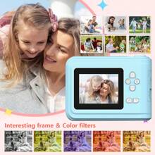 Kids Camera Instant Print, For Girls, Screen Kids Digital Camera, Birthday Christmas Kids Toys Gifts Selfie Children Camera For Kids Age 6-12 Years Old Girls