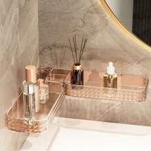 Estantería de esquina de alta gama minimalista y de lujo, de un solo estante, de estilo minimalista, con patrón de estrella, ideal para baño, sin instalación requerida. Solución de almacenamiento perfecta.