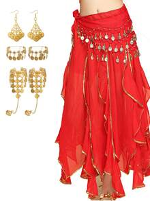 Bộ 5 phụ kiện múa bụng, gồm dây đeo eo múa bụng, dây đeo eo gợi cảm cho múa jazz, và vòng chân (nhiều màu sắc để lựa chọn). - Nhiều màu - Xem 3