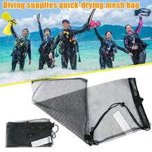 Bolsa de cordón de secado rápido para natación y buceo, para deportes acuáticos, máscara de snorkel, aletas, bolsas de red para empaque, camping, kayak, senderismo - Negro - Ver 1