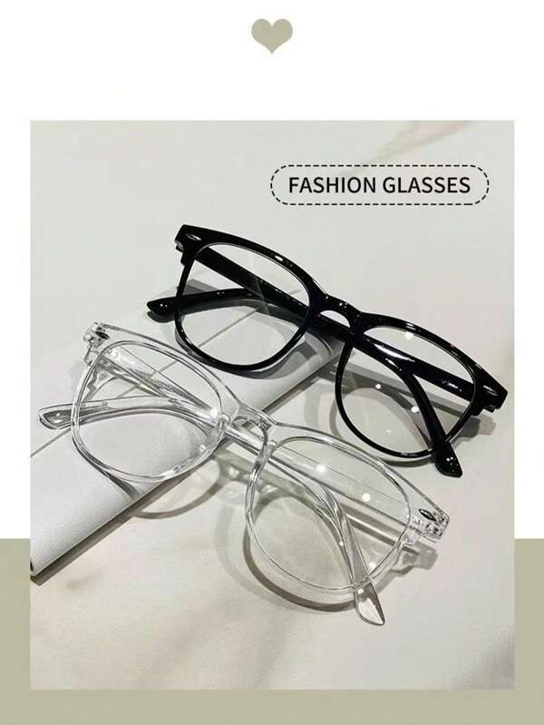 1pc/2pcs Stud Black Frame Glasses, Suitable For Everyday Use