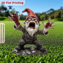 [2D Flat Printed] 1pc Halloween Zombie Decorative Garden Stake, Acrylic Landscape Garden Landmark (30cm X 20cm), Suitable For Potted Plants Decor, Garden Decor, Home Decor, Outdoor Lawn Decor, Friend Birthday Gift, 2D Flat