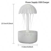Jellyfish Dance Small Humidifier, Cute Mini Humidifier With 7 Colors Night Light, Auto Shut Desk Essential Oil Diffuser, 300ml Capacity, Humidifiers For Bedroom - Multicolor - View 2
