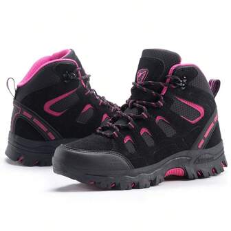 Brand Women's Outdoor Leather Hiking Trekking Shoes, Women's Mountain Sports Shoes For Hiking, Camping, Rockclimbing, Thick Sole Women Hiking Boots