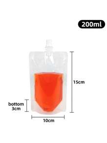 50 Stücke, transparente Düsenbeutel, Getränkeverpackungsbeutel, Sojamilch Saft Verpackungsbeutel, Plastikbeutel, Milchtee, frische Milch, selbststehender Verschlussbeutel