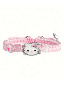 Sanrio Sanrio Hello Kitty Braided Bracelet Adjustable, Fashion, Elegant, Simple, Multifunctional Sports Bracelet, Love, Friend Or Couple Gift, Hand Jewelry Accessories, Creative Design