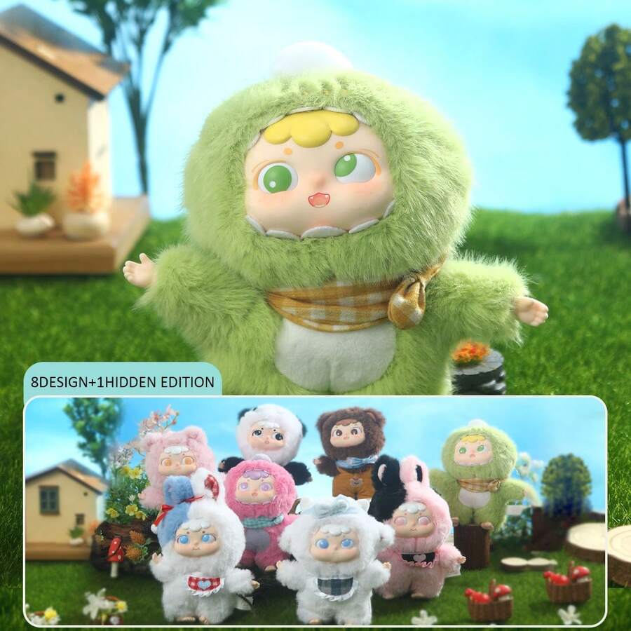 Miniso Dai's Animal Crazy Party-serie plyschblindbox tecknad söt docka väska hänge mysteriebox figur ornament överraskning julklapp leksak (slumpmässig leverans, 1 st) - Slumpmässig - Visa 1