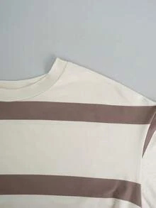 Korean Style Young Fashion Casual Loose Striped Short Sleeve Top, Summer/Early Spring - Multicolor - View 6