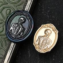 1pc NEW DARK SERIES Series Wax Seal Stamp, Vintage Sealing Stamp Head, Removable Brass Material, Fire Paint Seal Head For Wedding Invitations Gift Packaging Scrapbooking, DIY Handmade Gift Decoration, Cutting And Pasting Invitation Letter School Supplies, Back To School