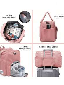 Bolsa de deporte de 35L con 11 piezas, bolso cruzado de yoga, bolso deportivo ligero, bolso impermeable para hombres y mujeres para fitness y viaje - Bolso de nailon Oxford impermeable y grueso con compartimento para zapatos, bolsillo seco/húmedo - Adecuado para fitness, natación, equipaje de fin de semana, viaje, ocio, versátil, bolso de hombro portátil