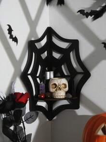 1 Pc Gothic Black Spider Web Corner Stand, Candle Holder Storage Wall Stand, Wall Storage Stand, Easy To Assemble Wall Hanging Stand, Suitable For Bedroom, Bathroom Rack, Kitchen, Office And Living Room, Party, Scene Layout Tool Decoration Room Decor Bedroom Decor Home Decor Wall Decor Halloween Decor Fall Decor - Multicolor - View 8