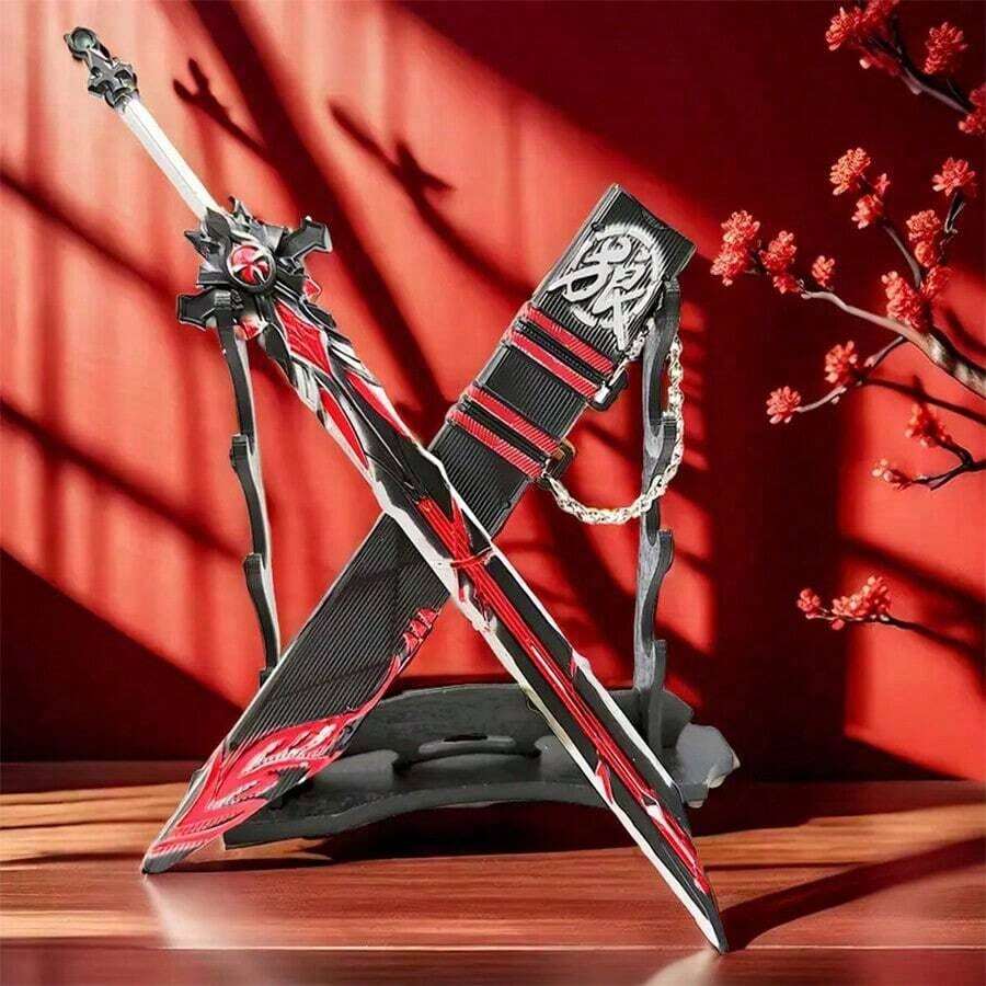 动漫周边:狼之终结刀鞘合金模型。精致桌面摆件,精美刀具模型。动漫收藏品,合金手办,粉丝必备——酷炫展示品!生日礼物、圣诞礼物、万圣节礼物,完美之选。 - 彩色 - 查看 1