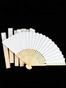 1pc Handheld Paper Fans Paper Folding Fans,Multi Colored Folding Fan,Solid Color Fan,DIY Folding Fan,Party Dressing,Church Wedding Gift,Perfect For Parties And Events