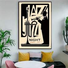 1pc Framed 1pc Jazz Night Classic 1929 Canvas Poster, Vintage Roaring Twenties Art Print,  Wall Art For Home & Dorm Decor - Framed - View 2