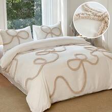 Soft & Comfortable 3 PiecesFloral Embroidered Duvet Cover Set, Breathable 100% Polyester Fabric, All-Season Zipper Closure, Machine Washable, Twin/Full/Queen/King - Bedroom Bedding Set (Duvet Insert Not Included) - White - View 6