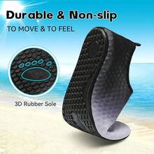 Scurtain Barefoot Shoes Women Men Beach Swim Aqua Socks Summer Quick-Dry Sandals Slippers - 灰黑 - 查看 4