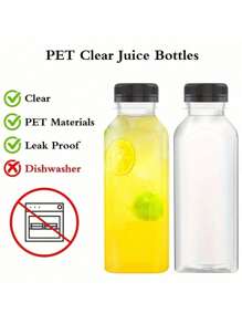 1/3pcs Plastic Juice Bottles With Caps, Transparent Juice Bottles, 8oz 12oz(250ml,350ml),Juice Containers With Lids For Fridge, Reusable Juicing Bottles, Smoothie Bottle, Empty Plastic Juice Bottles, Drink Containers With Lids, Empty Milk Bottles Plastic Smoothie Drink Bottles, For Outdoor, Camping