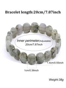 1 pieza Brazalete de piedra natural CSJA para hombres y mujeres, pulsera con cuentas ovaladas facetadas de obsidiana, cuarzo rosa, cristal de roca y ojo de tigre, joyería de verano, regalo