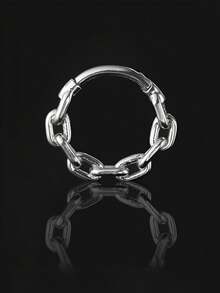 4piece/1 Piece 防过敏 316L 不锈钢链式隔膜鼻环耳环 16G/(8mm, 10mm) 穿孔穿刺身体首饰，金银，闭环设计，男女适用，适用于耳环、鼻软骨、隔膜 - 不銹鋼身體穿孔首飾 - 查看 8